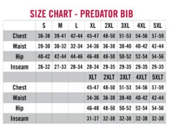 Striker Ice - Men's Predator Bibs - Black / Charcoal -Fishing Equipment Shop 21525X Predator Bib Size Chart 1800x1800 88090.1629908122