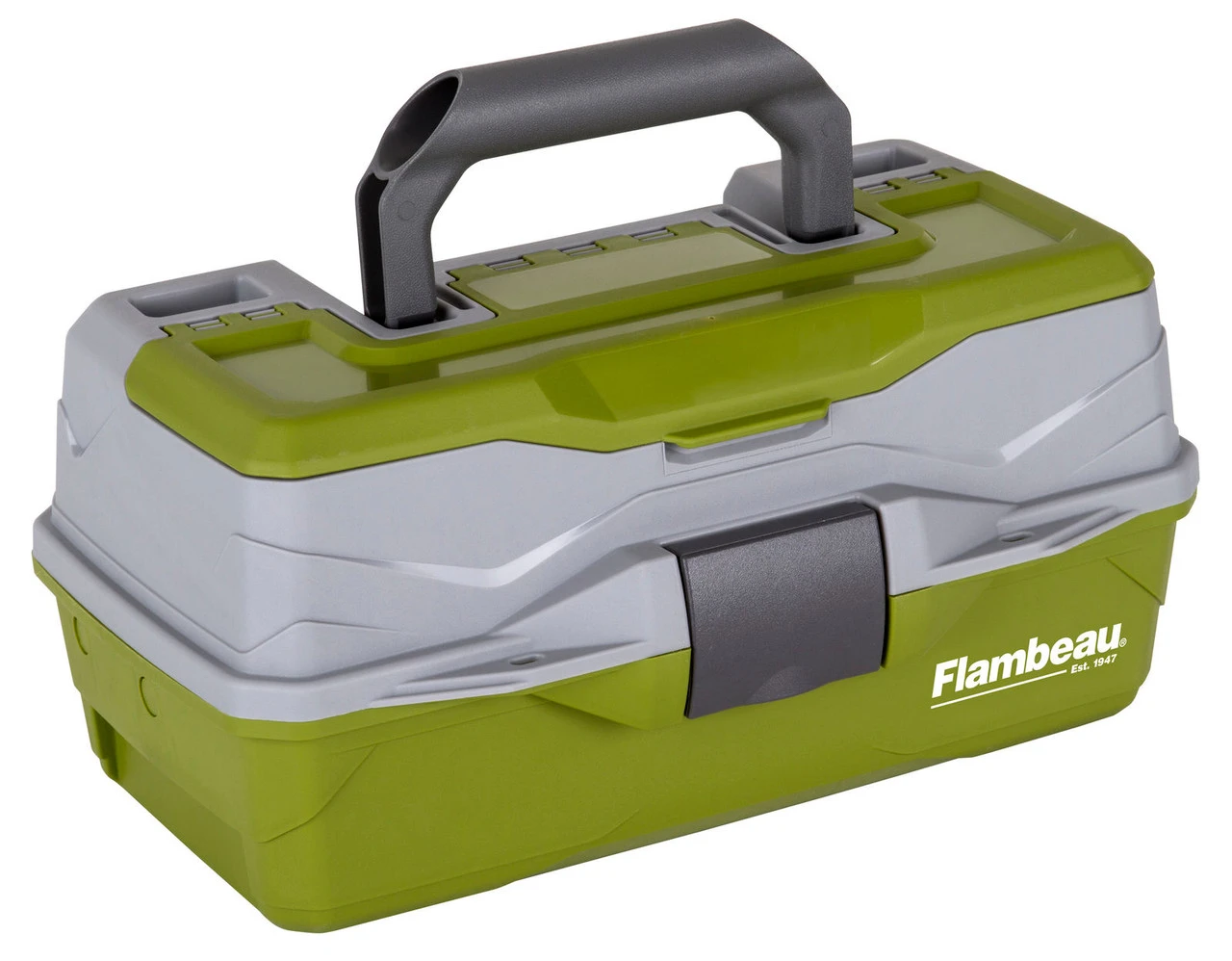 Flambeau 1 Tray Tackle Green/Gray Hard Tackle Box 4 Flambeau 1 Tray Tackle Green/Gray Hard Tackle Box - Image 2