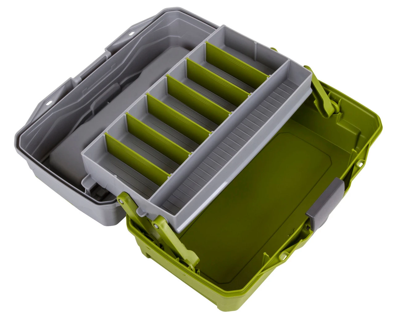 Flambeau 1 Tray Tackle Green/Gray Hard Tackle Box 5 Flambeau 1 Tray Tackle Green/Gray Hard Tackle Box - Image 3