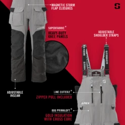 Striker Ice - Men's Apex Bib - Smoke 8 Striker Ice - Men's Apex Bib - Smoke -Fishing Equipment Shop Apex bib info1 1800x1800 18127.1629906078