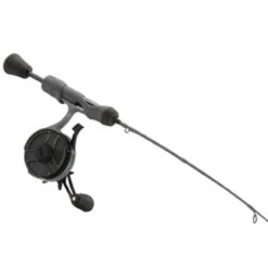 13 Fishing - FreeFall Ghost Stealth Edition Ice Combo 27" L - FF Ghost + Tickle Stick (Reel Seat Handle) - Left Hand - Black/Grey Camo -Fishing Equipment Shop Ghost Stealth Combo 1 35216.1666708101