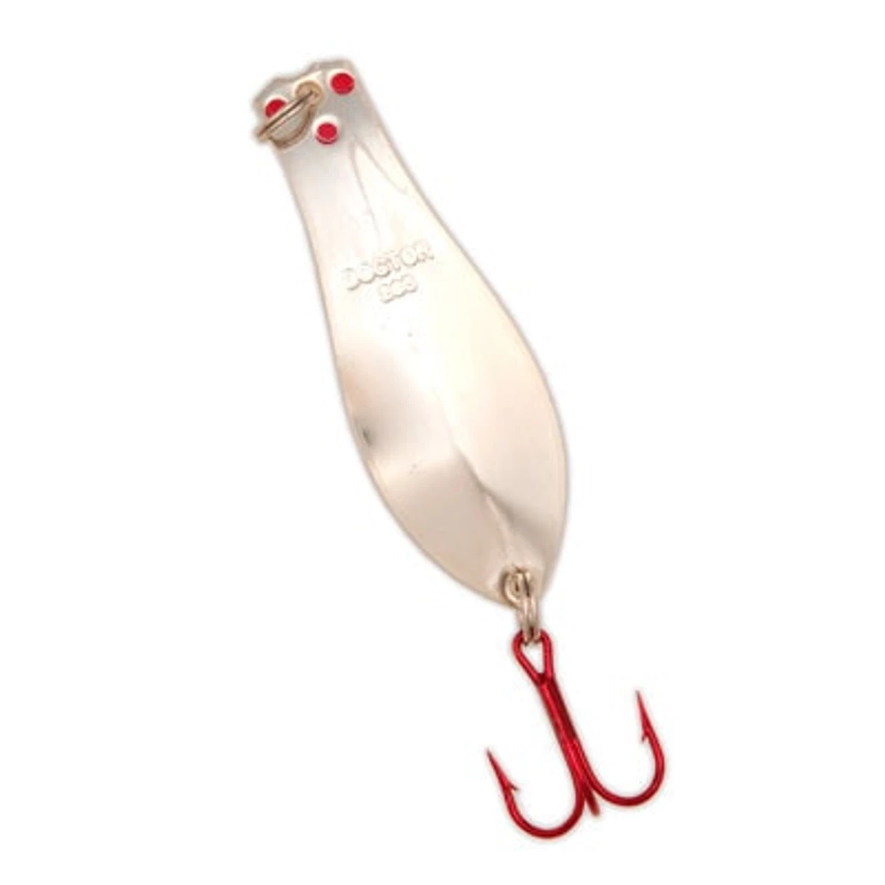 Yellow Bird - Premium Doctor Spoon With Red LazerSharp Hooks In (PM101) Nickel - 3.75" 5/8oz 3 Yellow Bird - Premium Doctor Spoon With Red LazerSharp Hooks In (PM101) Nickel - 3.75" 5/8oz