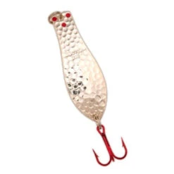 Yellow Bird - Premium Doctor Spoon With Red LazerSharp Hooks In (PM401) Hammered Nickel - 3.75" 5/8oz